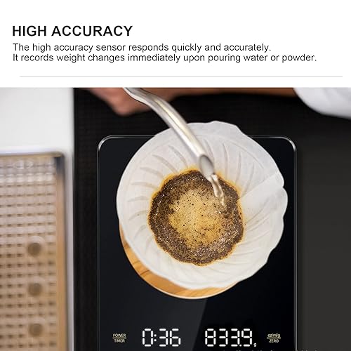 Miniatura 4 de BestAlice Báscula digital de cocina, 6.6 lbs0.00 oz, báscula de alimentos multifunción de alta precisión, báscula de café electrónica recargable por