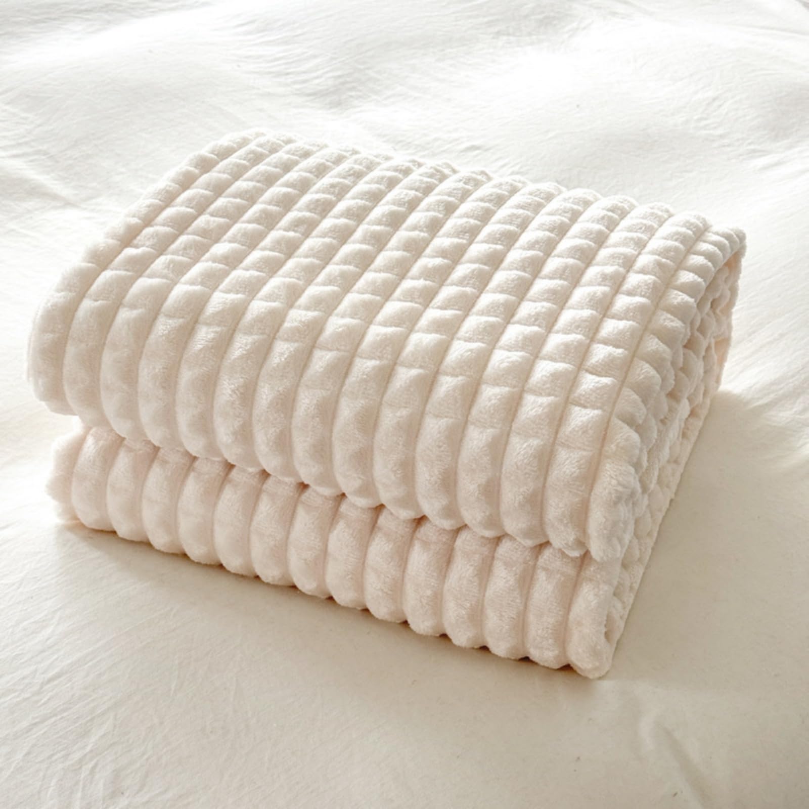 Highdi Manta Cama 90 135 150 180, Manta Sofa Grande Verano y Invierno Suave Cálida Mullida Microfibra Niños Adultos para Sofas, Sala de Estar (120 * 200cm,HF Beige)