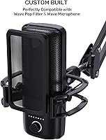 Vista 2 de Soporte contra golpes Wave [Construido a medida para Elgato Wave:3/1], soporte de clip de suspensión antivibración elástico para micrófono