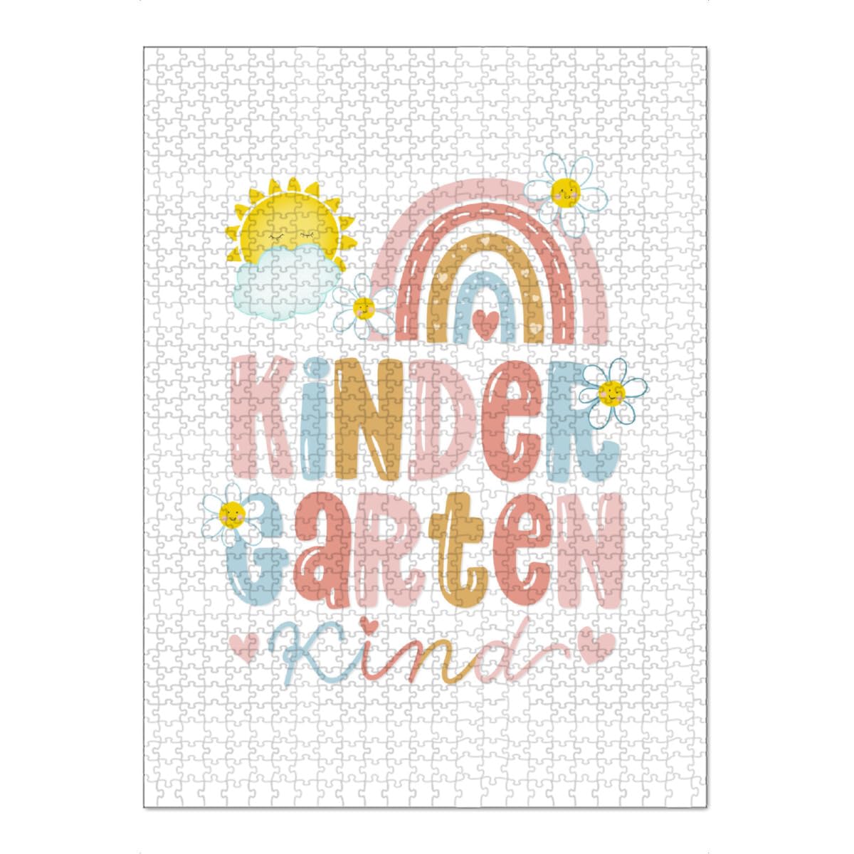artboxONE-Puzzle XXL (1500 Teile) Typografie Kindergarten Kind - Puzzle Kind Buchstaben handlettering
