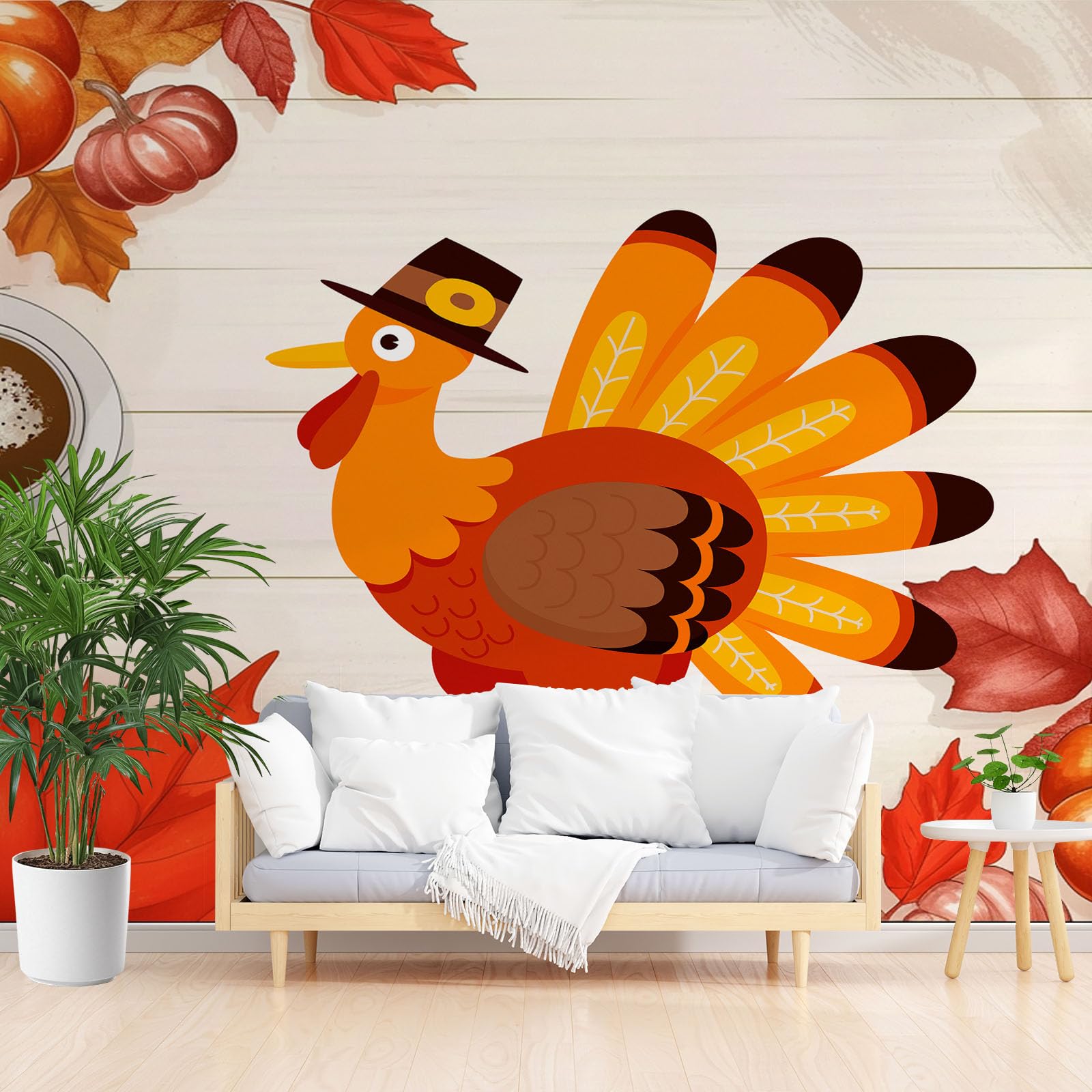 Papier peint intissé poulet dessin animé grand format tapisserie panoramique coq de ferme
