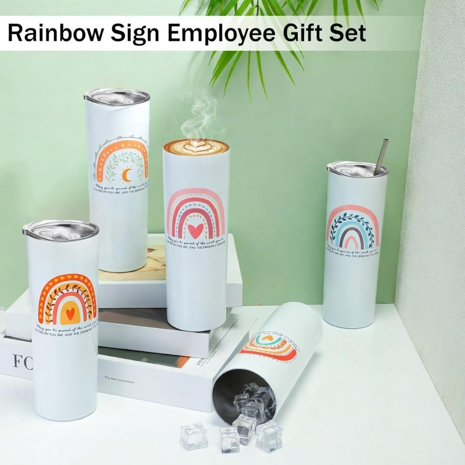 10 Pcs Gradation Teacher Gifts Thank You Inspirational Tumbler Cups Bulk End of Year Appreciation Gifts for Teacher Nurse Employee 20oz Stainless Steel Travel Cups Motivational Insulated Tumbler image 4