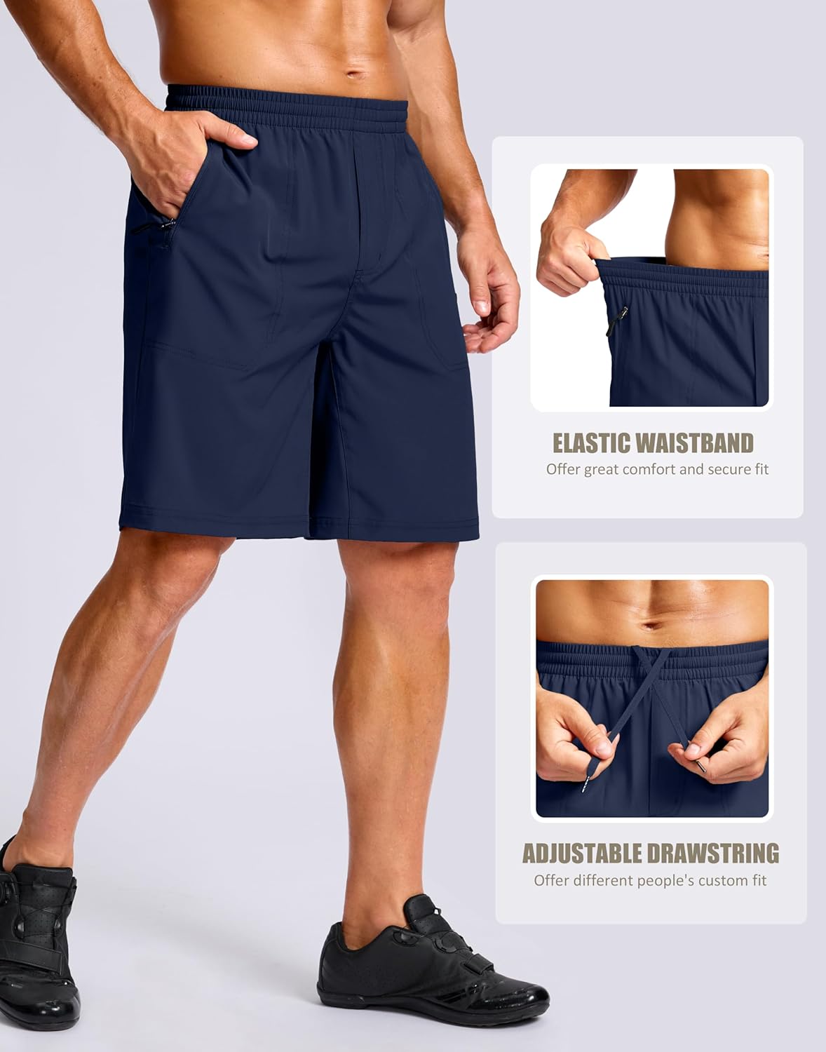 Bikewa Men's Mountain Bike Shorts 4D Padded Baggy Bicycle Biking Riding Lightweight Cycling Shorts with Zipper Pockets - Image 5