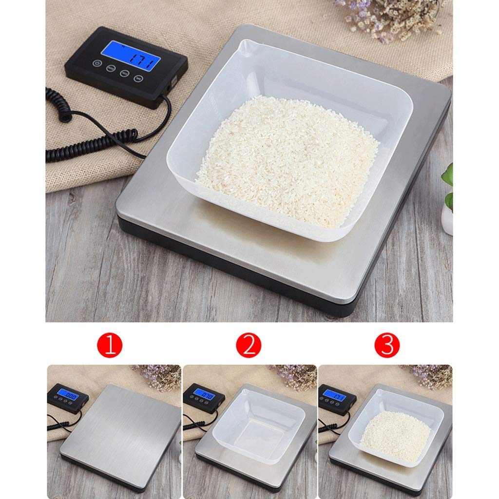 Báscula electrónica de alta precisión, plata digital, 180 kg/50 g, pesaje postal profesional, plataforma de acero inoxidable, básculas de frutas para tiendas comerciales, pesaje de cocina, báscula pa