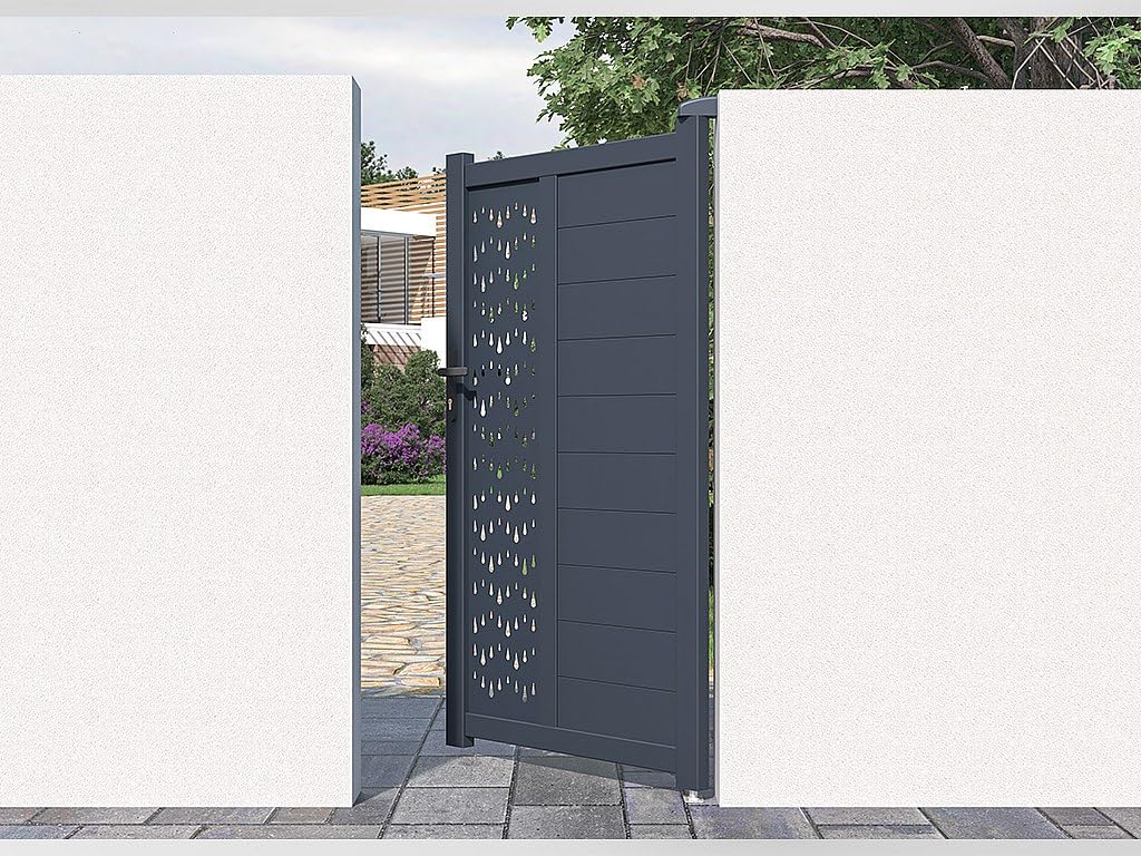 Venta-unica - PortÛn de aluminio Ancho 103 x Alt. 181 cm antracita GREGOR
