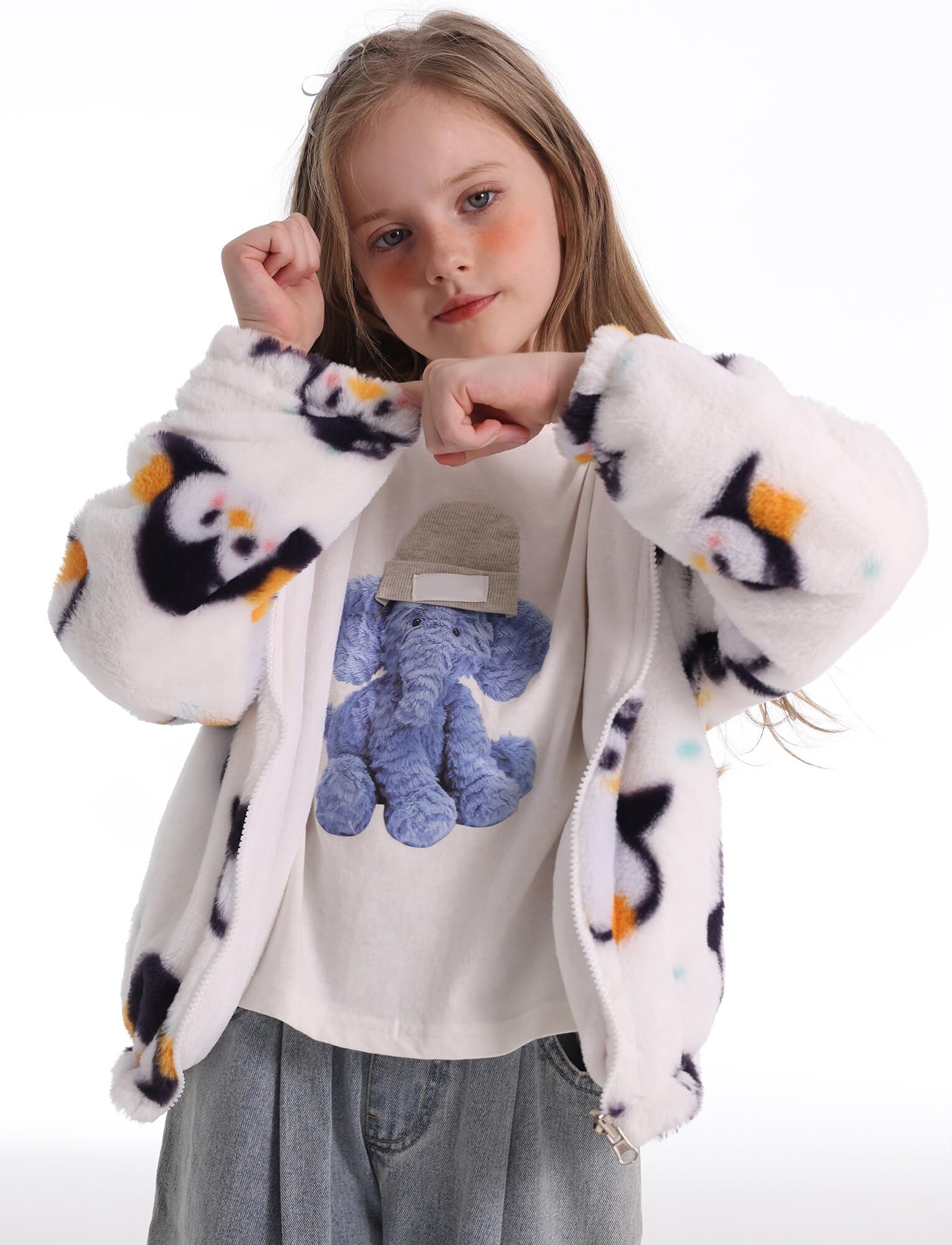 SEAUR - Chaqueta con capucha de forro polar para niños y niñas, para otoño, invierno, gruesa, cálida, para niños, chaqueta de forro polar