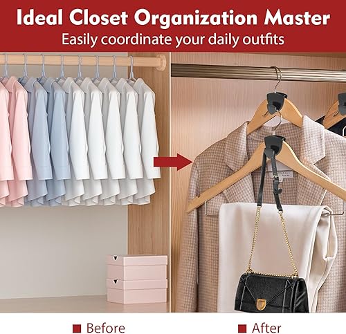 Miniatura 6 de Ganchos para colgar para ahorrar espacio, 30 unidades, ganchos de conector de servicio pesado mejorados para ahorrar espacio para ropa, organizador