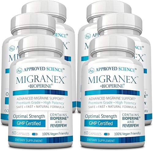 Migranex - Alivia el dolor y reduce la frecuencia de futuros ataques de migraña, mejora el flujo sanguíneo cerebral, elimina las náuseas, magnesio,