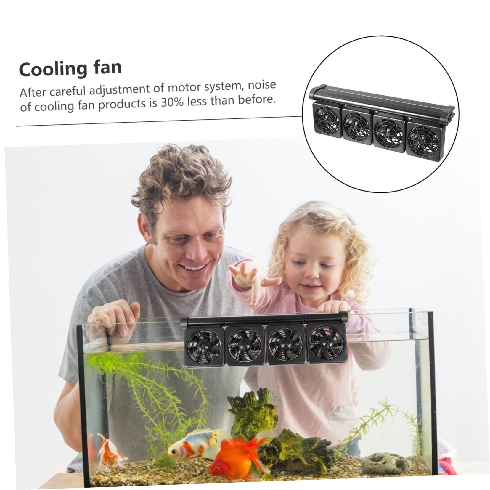 Wasserkühlventilator Aluminiumlegierung und Kunststoff mit 2 Geschwindigkeiten Aquarium Einstellbarer Befestigung bis 1,2cm Wandstärke für Süß und Salzwasseraquarien