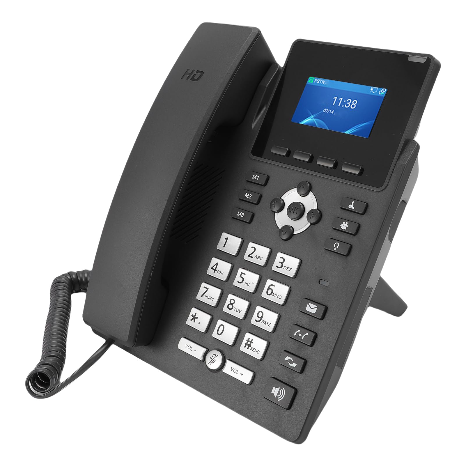 CUIFATI 3.5 Inch IP Phone, Dual Port Gigabit Ethernet Desktop Business Media Phone with Color Display and 5.0, Ideal Entry Level Phone for Public Areas