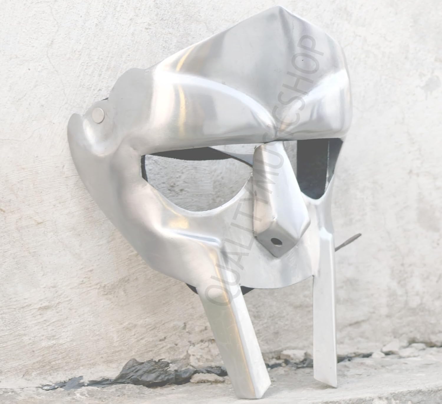 Mf Doom Mask Roman Gladiator Helmet Face Mask MF Doom Medieval Viking MASK Roman Gladiator Helmet Face Mask MF Doom Viking MASK Silver - Image 2