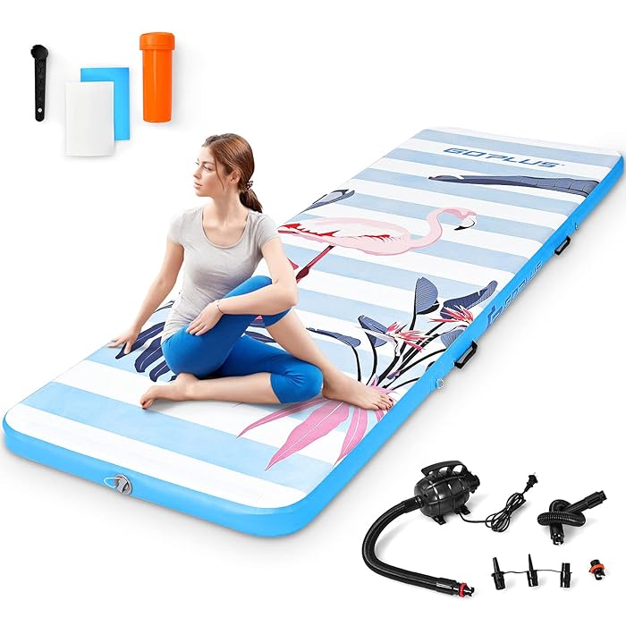 Buy COSTWAY 3M Inflatable Gymnastic Mat, 10cm Thickness Tumbling Mats