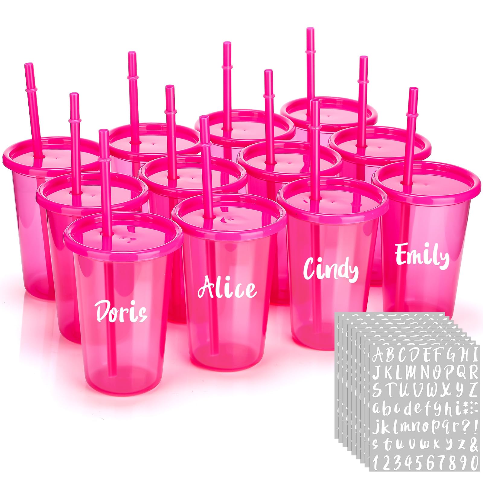 Gobelets réutilisables de 414 ml avec paille pour vos cafés de voyage et fêtes d'anniversaire