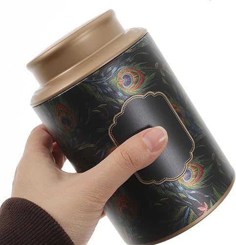 Miniatura 4 de Hemoton Bote de té de metal para té, botes herméticos de metal, estilo chino vintage, hojalata, té, café, azúcar, tarros de almacenamiento de hojas