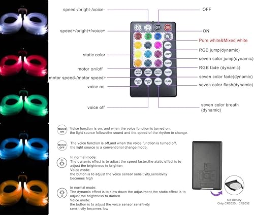 Miniatura 3 de Luces Azimom Bluetooth, con control, de 16 vatios, parpadean, luces de fibra óptica, iluminación de estrella para techo