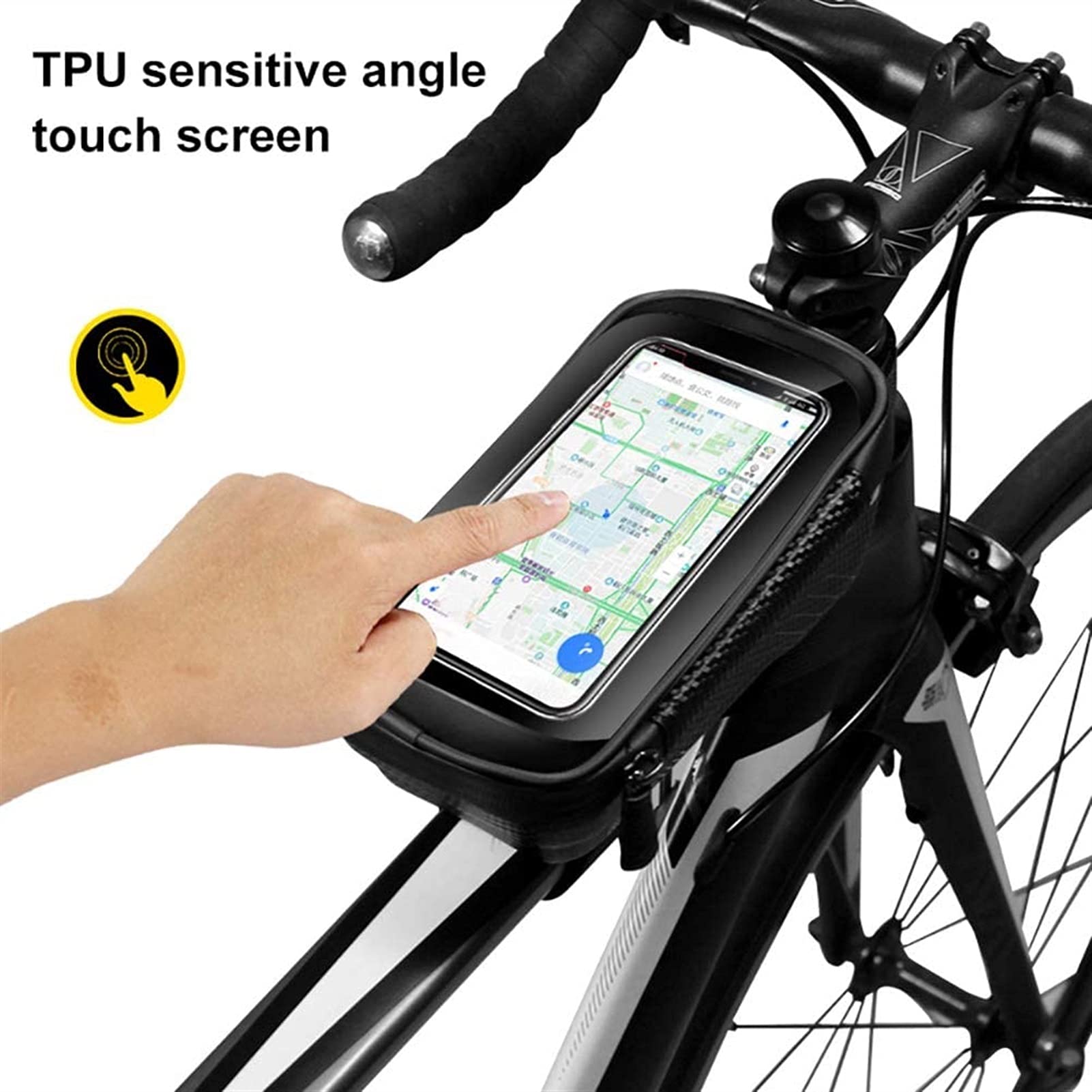 Borse per Biciclette. Borsa Anteriore for Bicicletta, Borsa, Mountain Bike, Tubo Superiore, Cellulare, Attrezzatura da Equitazione(Red)