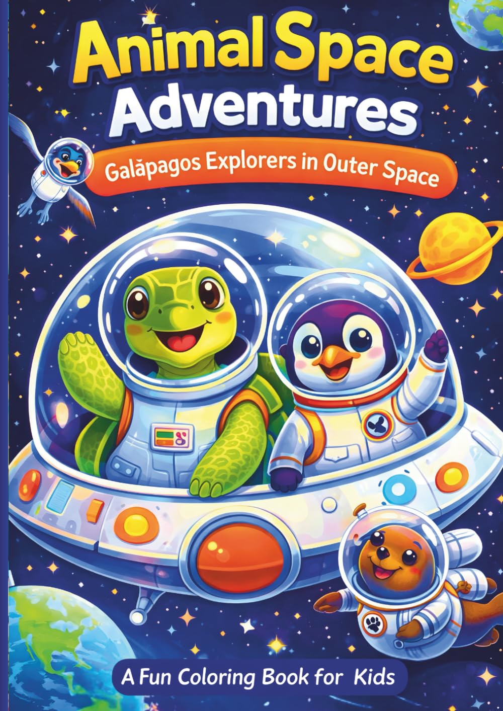 Animal Space Adventures: Galápagos Explorers in Outer Space. A Fun Coloring Book for Kids: Cute Galápagos Animals as Astronauts, Fun and Easy Coloring ... for Nature (Magical Galápagos Adventures)