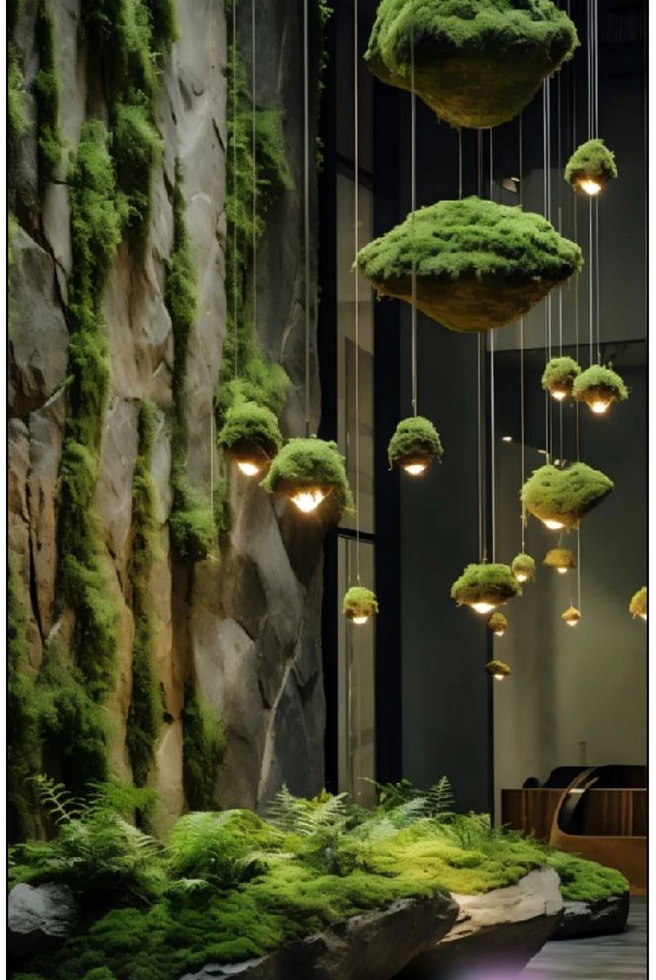 Pannello di Muschio Decorativo Stabilizzato 100x100 cm Effetto Bosco Verde Naturale per Pareti Vegetali Vetrine e Interior Design Senza Manutenzione, Realistico e Modulabile in Diverse Maniere