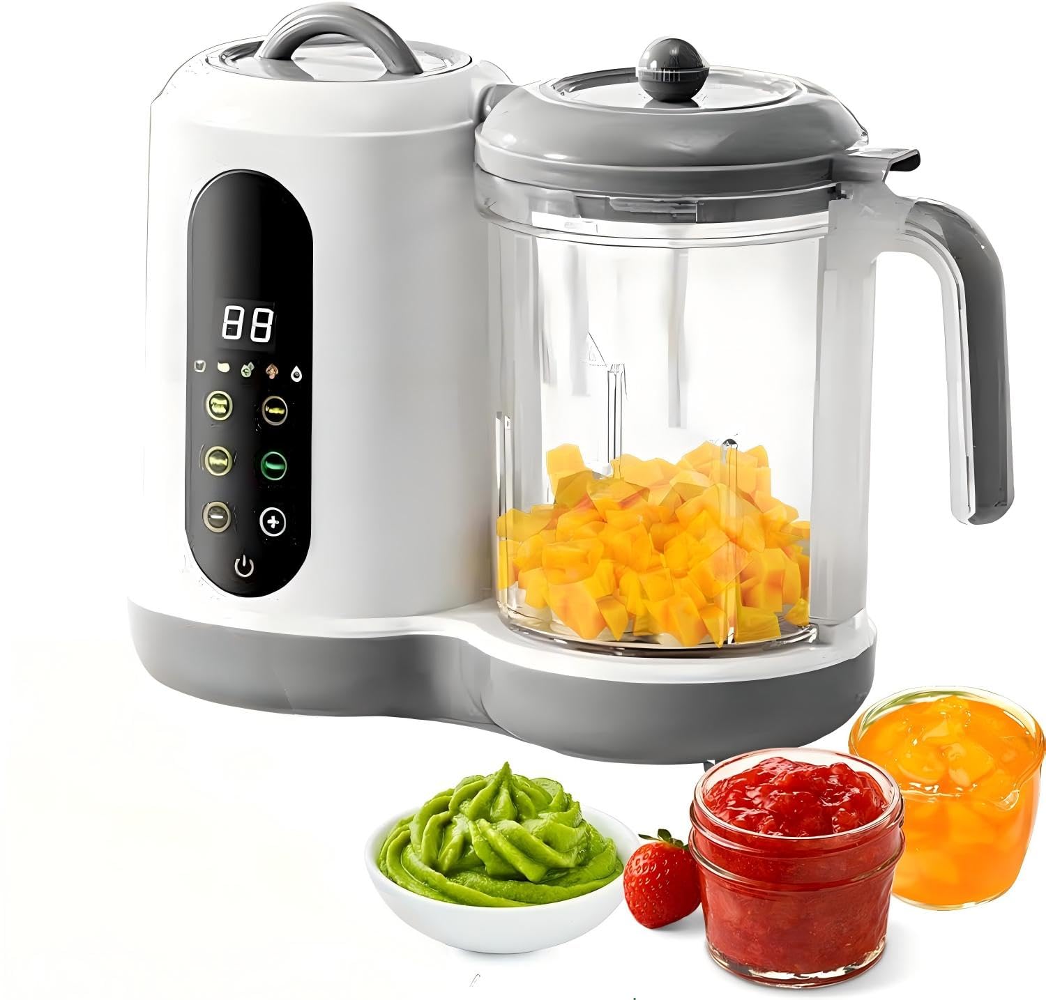 Baby Food Maker - Cuiseur vapeur pour bébé - 400 ml - Multifonction - Avec écran tactile et 4 préréglages de cuisson - Cuiseur vapeur automatique
