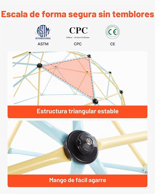 Foto 4 de 8 de VEVOR Cúpula de Escalada 305 cm Juego de Cúpula Geométrica con 2 Pelotas, 1 Red