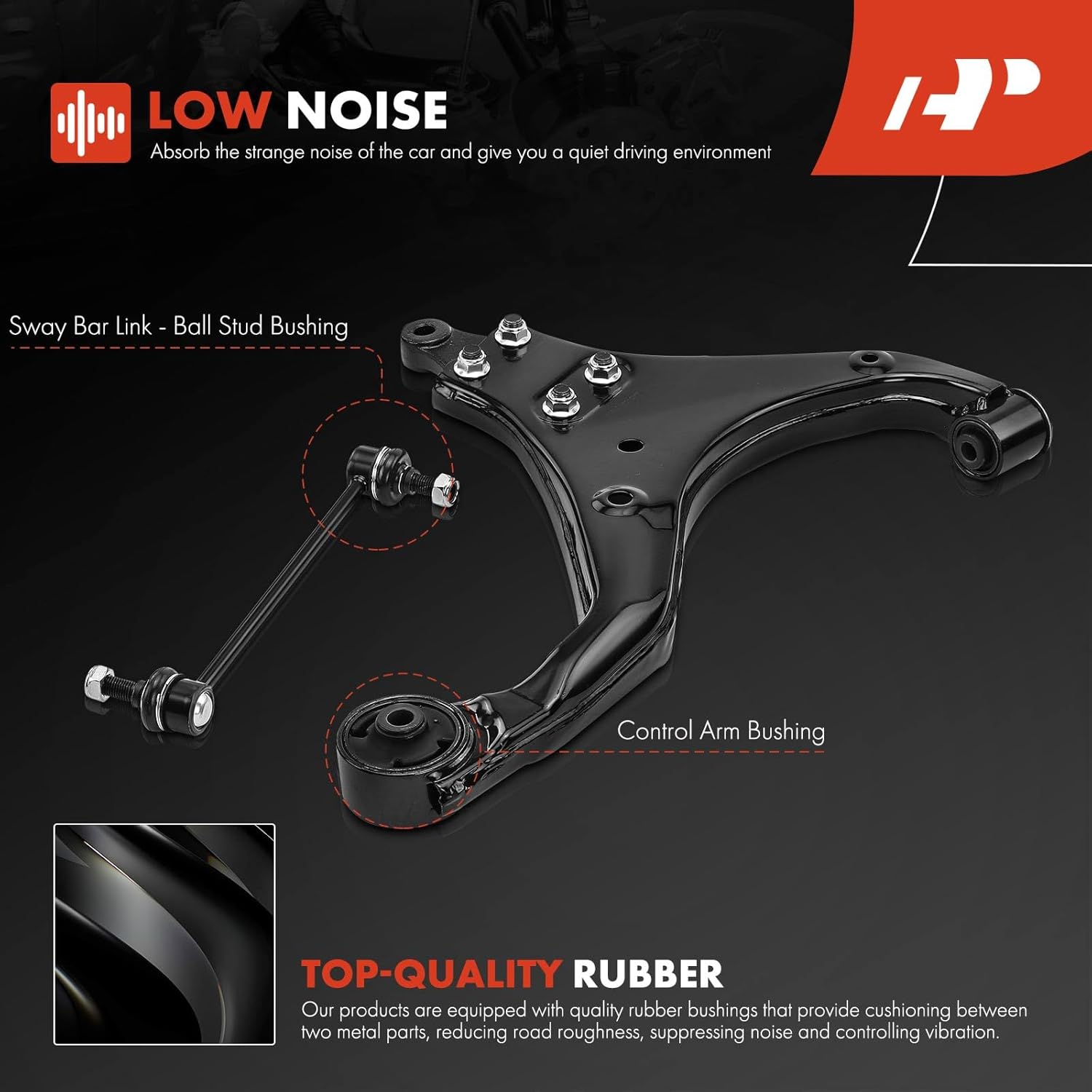 A-Premium 6Pcs Front Suspension Kit, Lower Control Arm Assembly & Sway Bar Link & Lower Ball Joint, Compatible with Kia Sportage 2005-2010, Hyundai Tucson 2005-2009