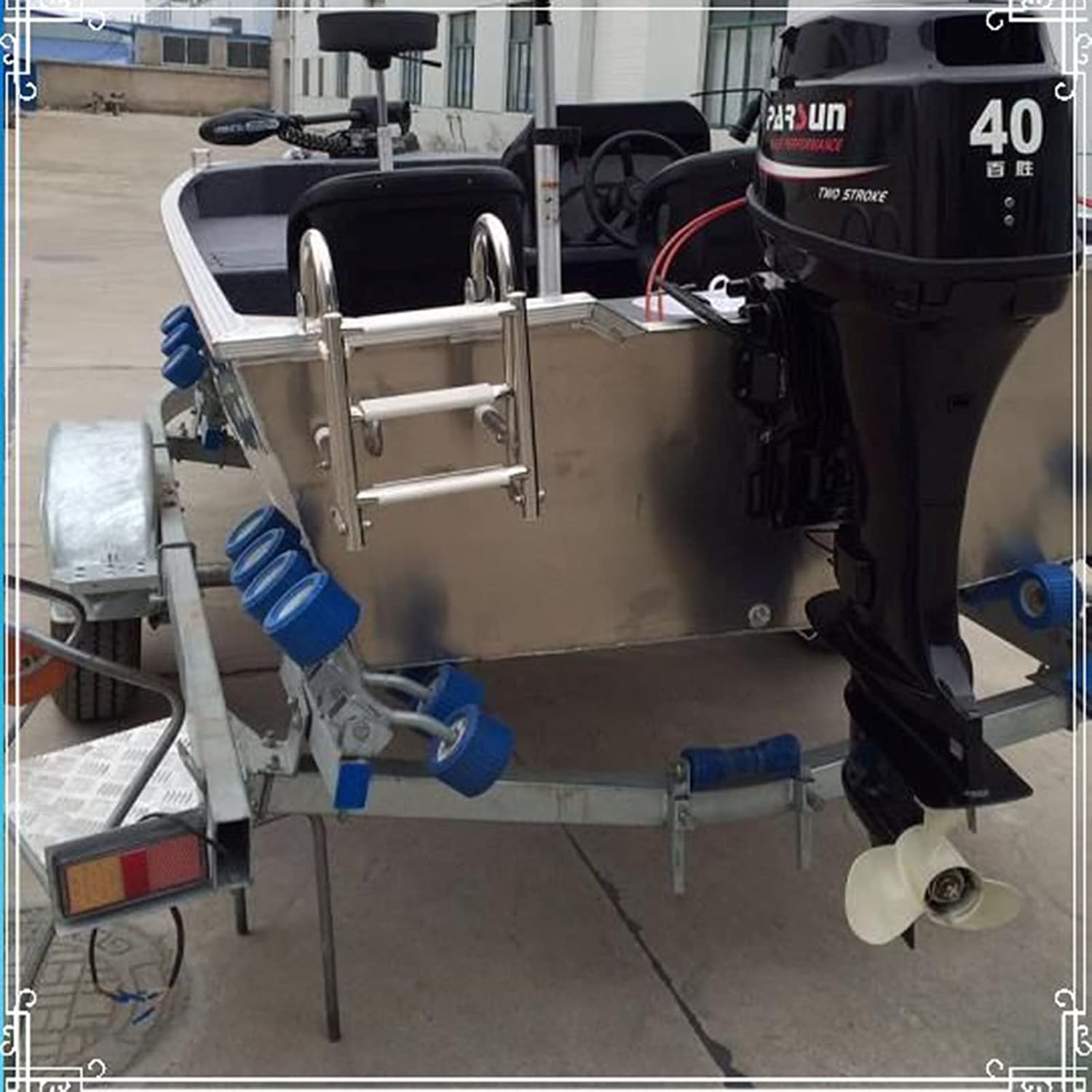 Dock Swim Step Ladder Hook Stainless Steel Boat Ladder, 4 Step Folding Outboard Boat Ladders for Swimmers/Divers, Swimming Pool Pontoon Dock Equipment, KCQU10032648