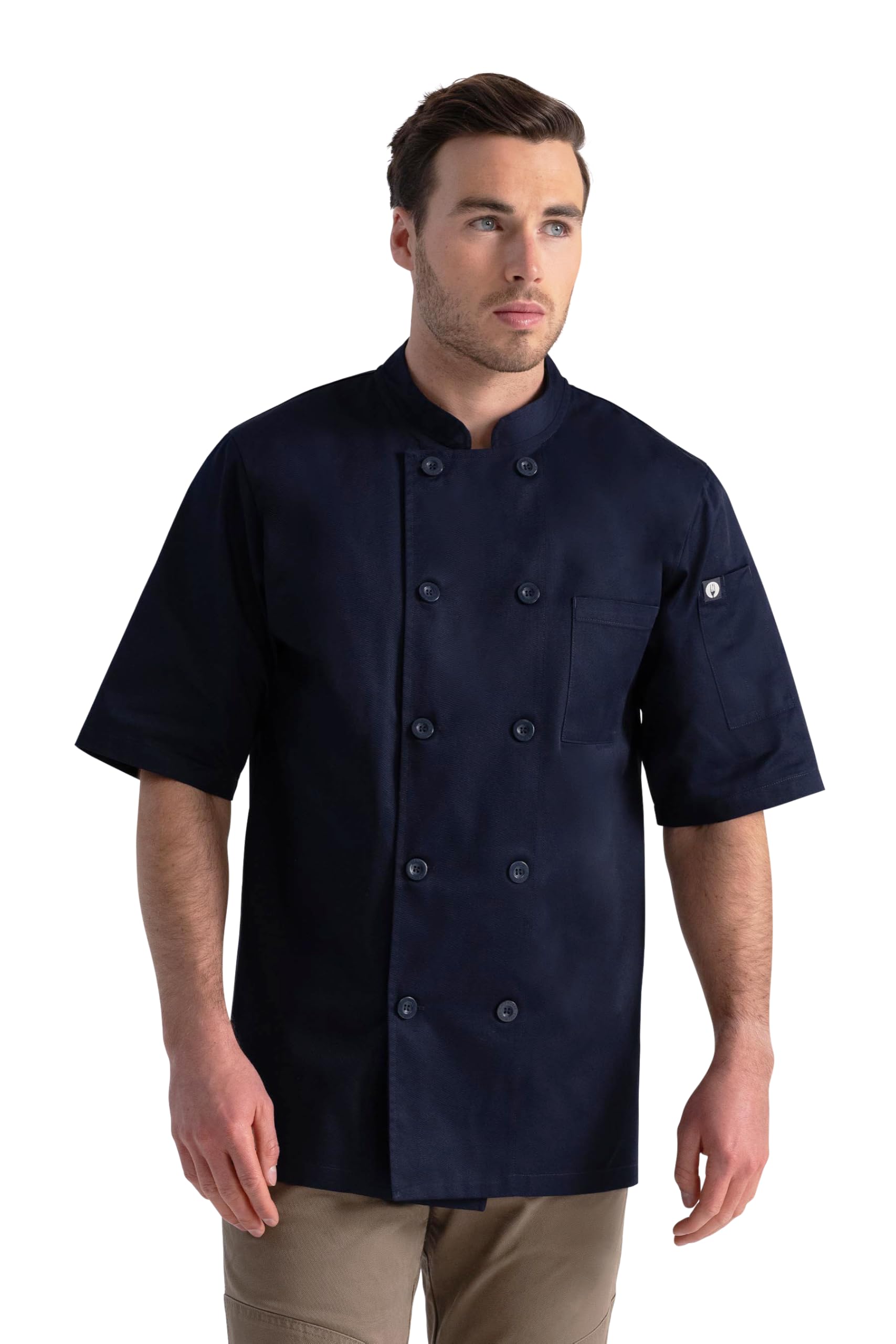 Chef Works Volnay Chef Coat, Navy, XL