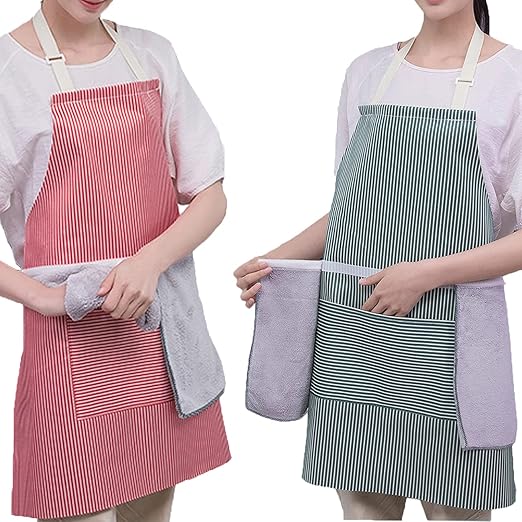 Home Cleaning Aprons with Pockets for Women Cooking