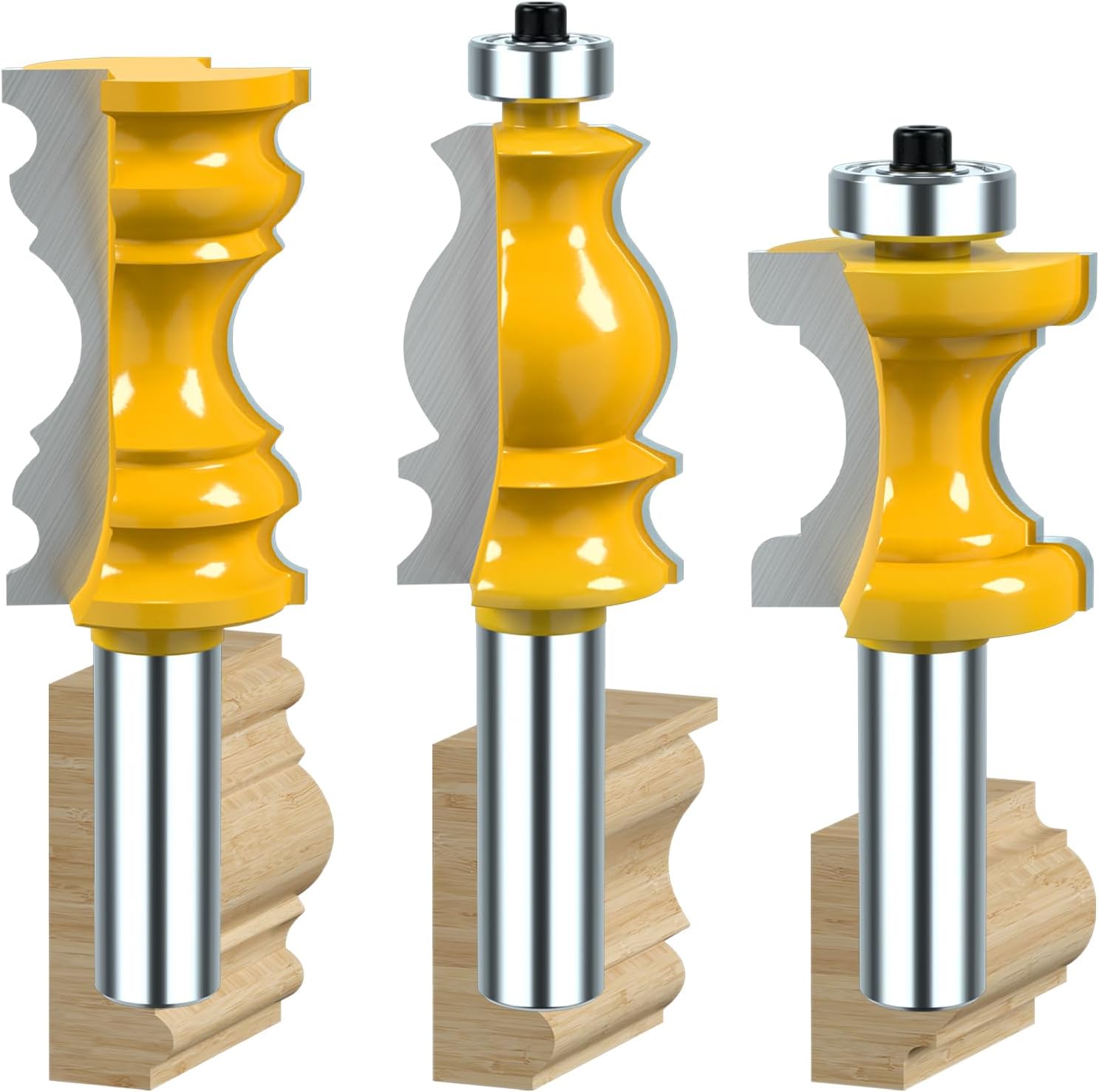 1/2 Inch Shank Architectural Molding Router Bit Set Crown Molding Router Bit Bullnose Bead Column Face Molding Router Bit For Woodworking Tools