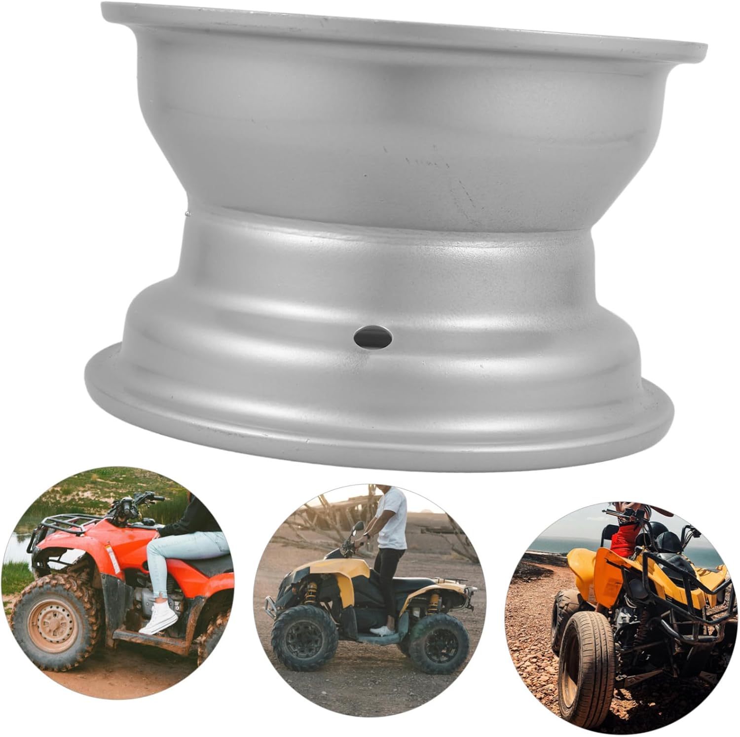 OUNONA 3holes Atv Wheel Rim Replacement Motorcycle Tire Rim for Atvs and Go Karts Iron Material Easy Installation