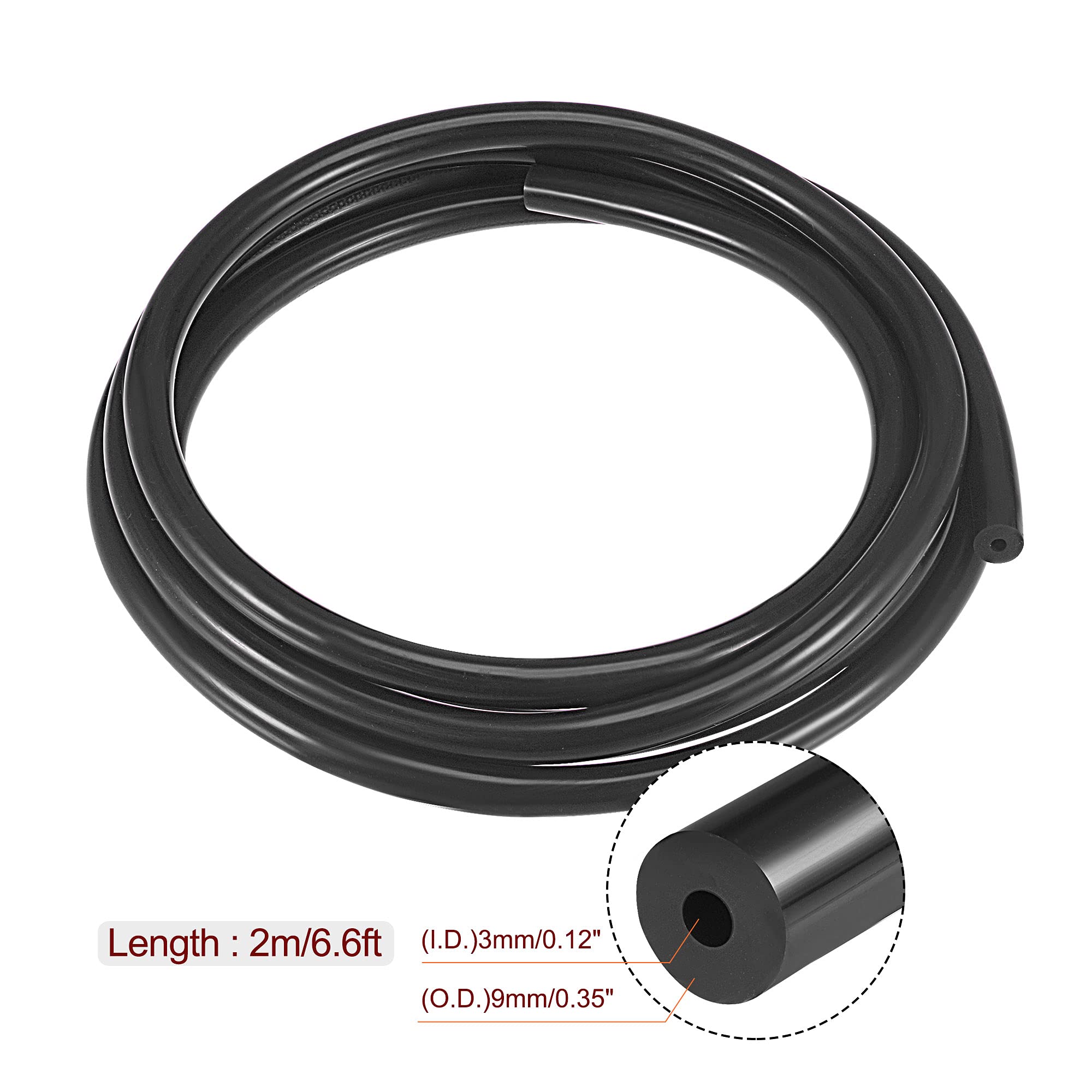 1 Meter Schwarz 6mm 1/4 "Volle Silikon Heizöl Luft... - Grandado