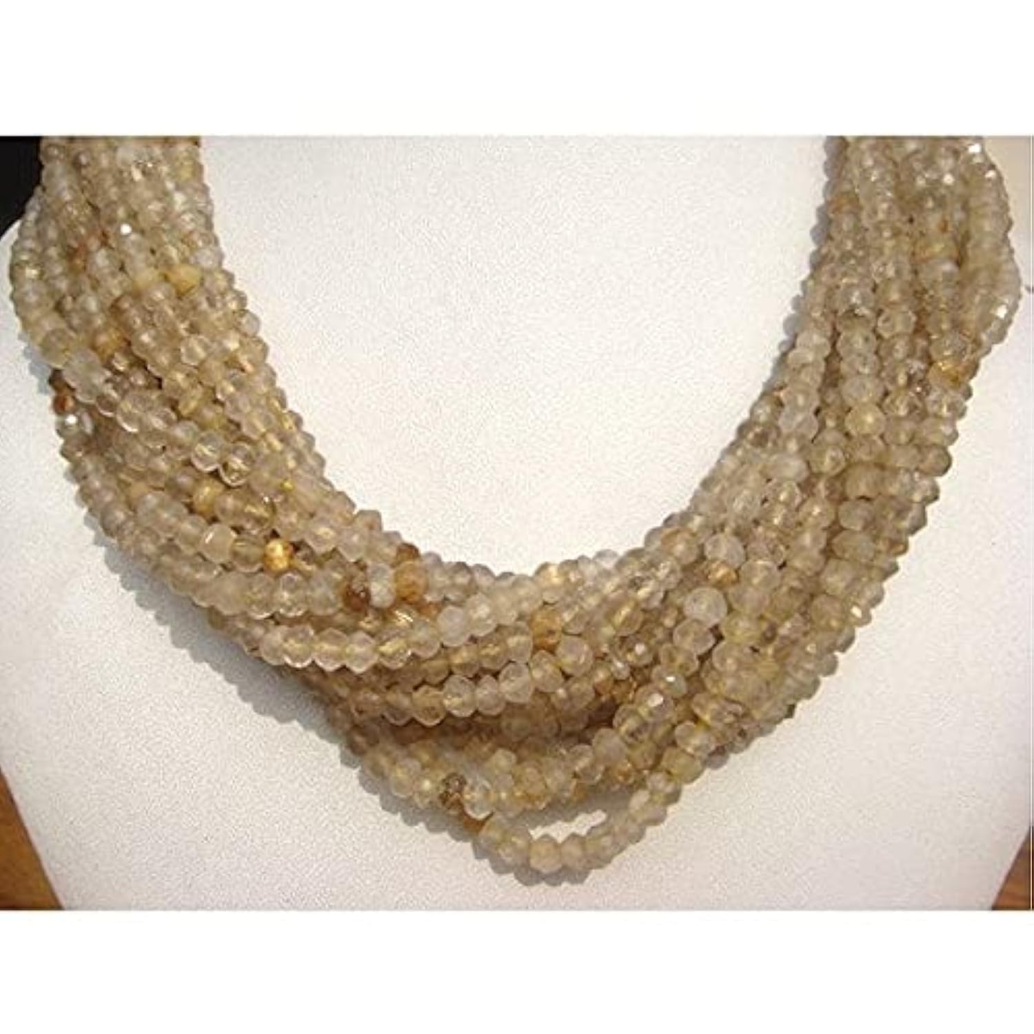 Quartz rutilé doré perles rondelles facettées de 3.5mm pour fabriquer un cadeau unique