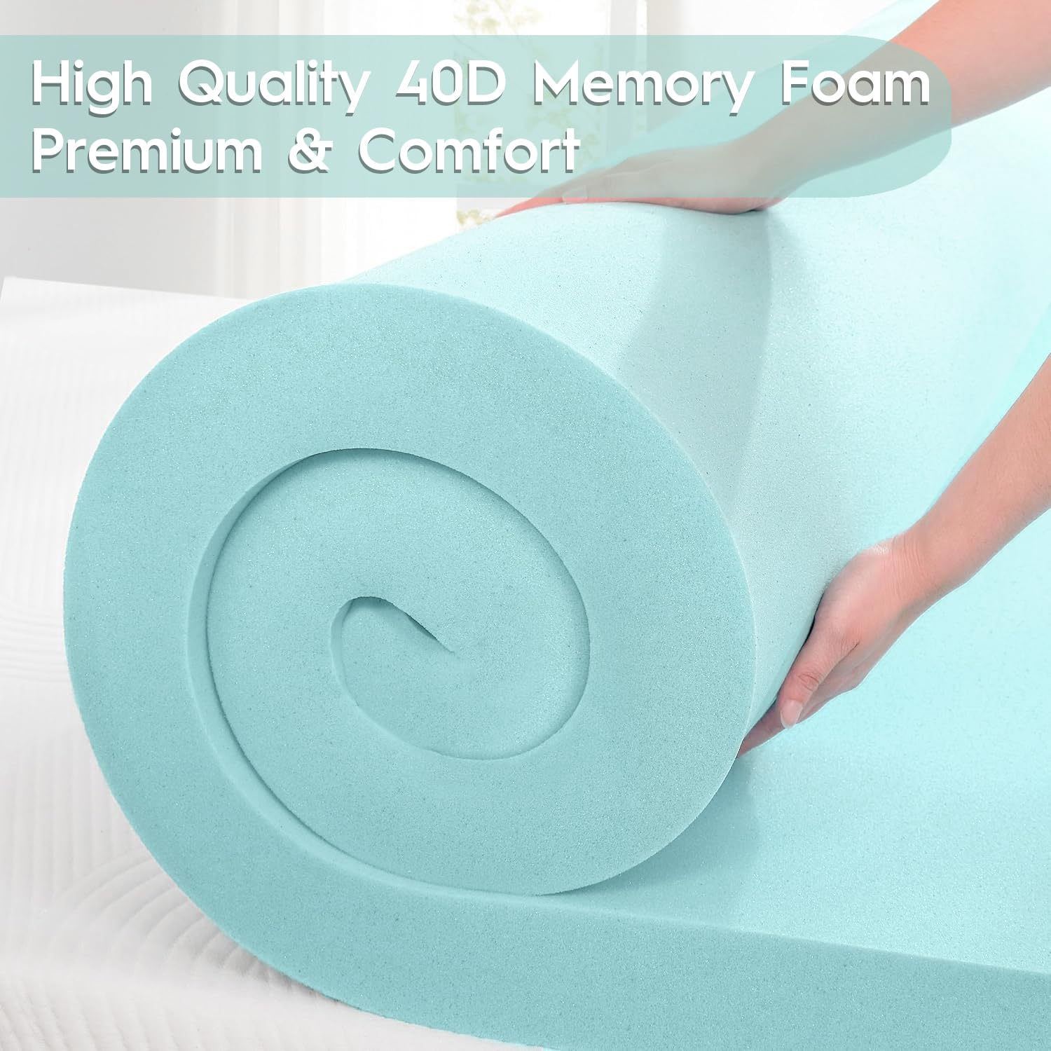 3" Cooling Mattress Topper Full Size – Gel-Infused Memory Foam With Ice Silk Cover, CertiPUR-US Certified - View #11
