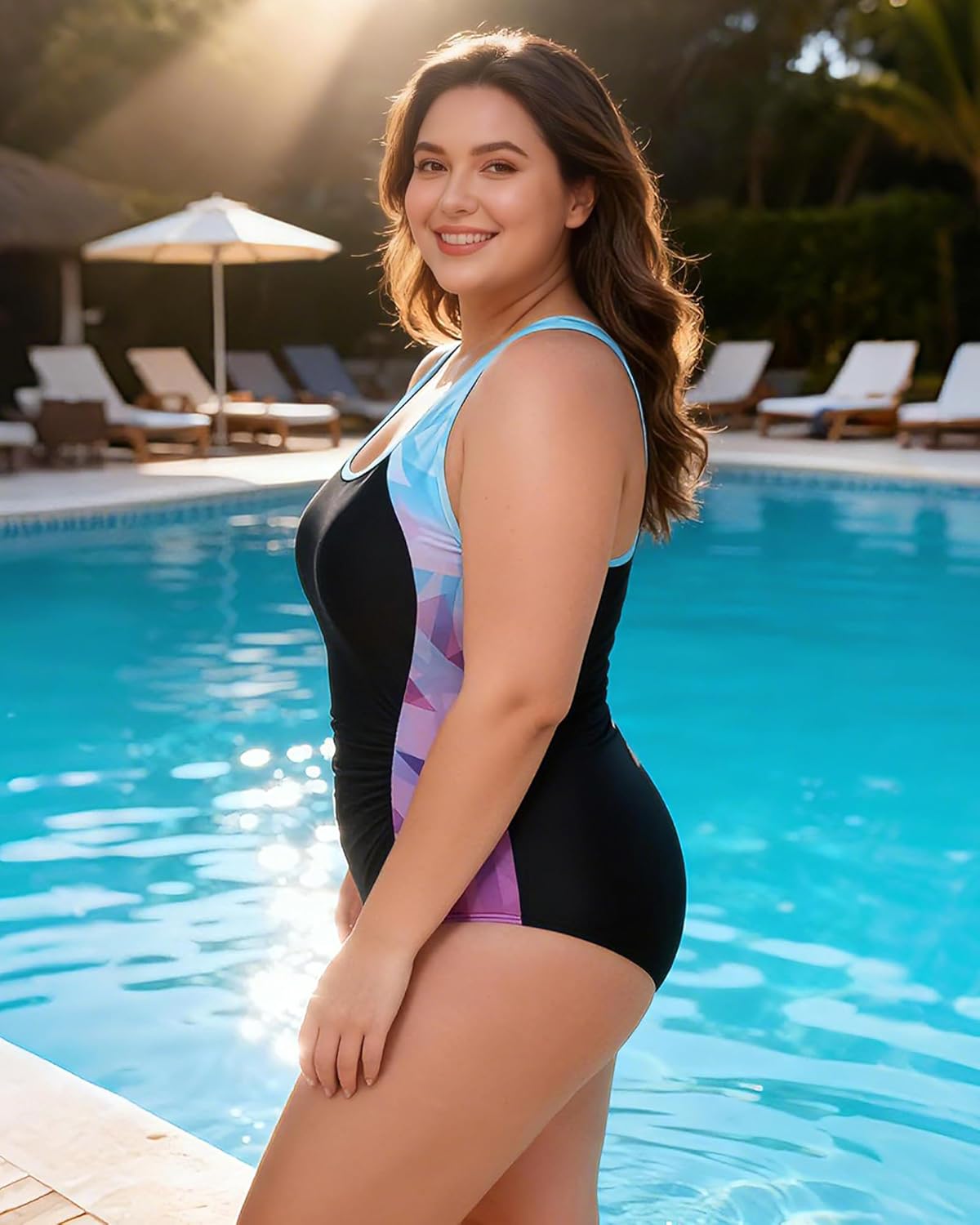 beautyin Plus Size Swimsuit for Women Tummy Control One Piece Athletic Bathing Suit Full Coverage Swimwear - Image 7