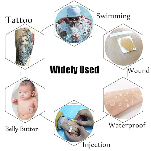 Miniatura 6 de Rollo de vendaje para cuidado posterior de tatuajes de 4 x 8 yardas, envoltura adhesiva de reparación transparente de segunda piel para proteger y