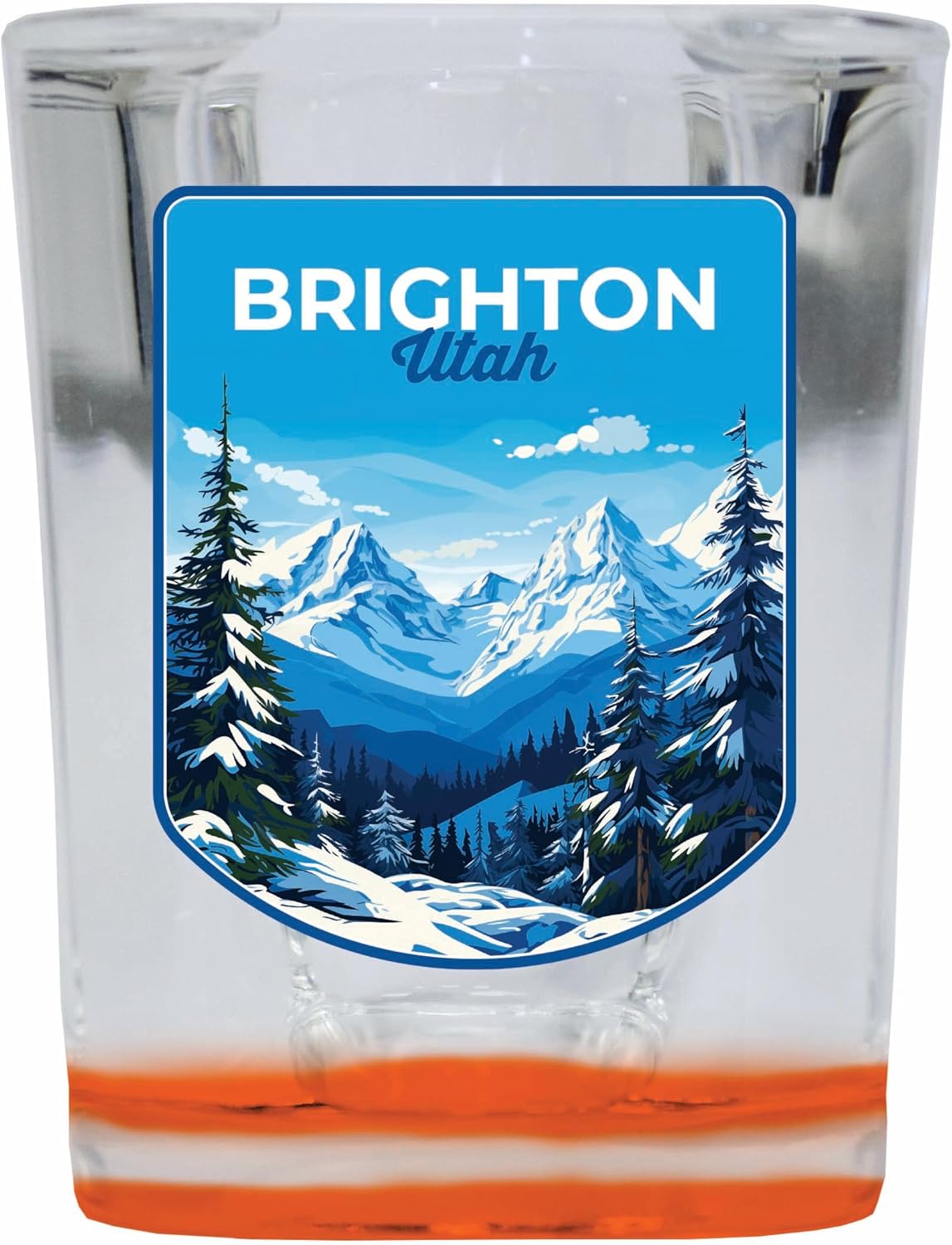 Vaso Tequilero Brighton Utah Ski Resort 2 Onzas Base Naranja Pack de 2