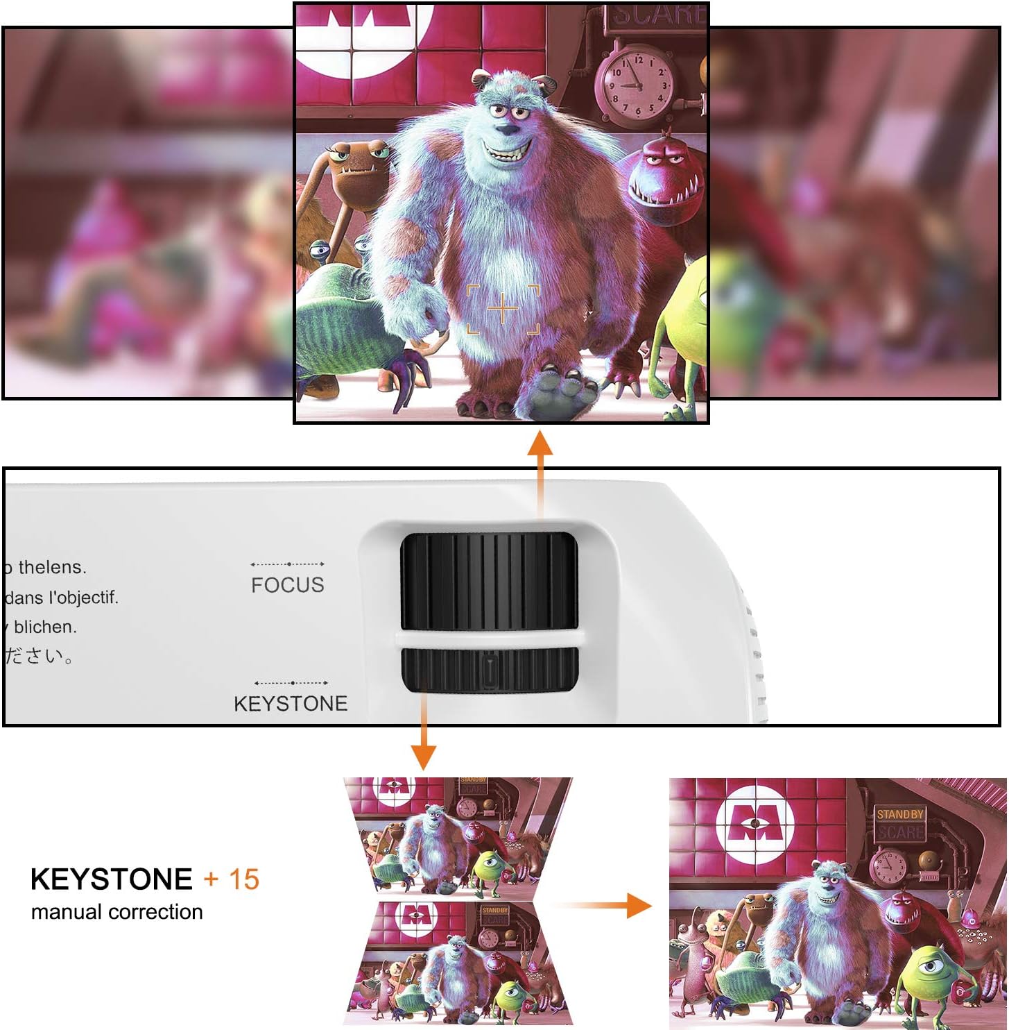 Black Friday Sale 2022 LAIDUOAO Video Projector, 1080P Projector 4.3 LCD Light Projector with 180'' Display Area, 4000 Lumen Portable Projector with 50,000 Hrs LED Lamp Life, Full HD Projector