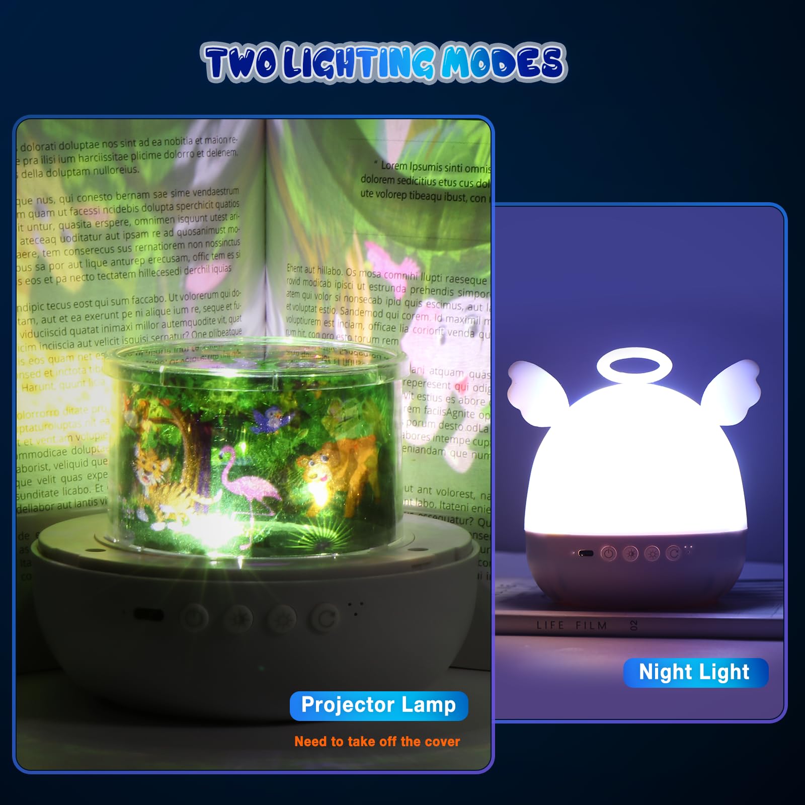 Diboniur Proiettore Stelle Soffitto Bambini, 22 Films Luce Notturna Bambini, 360°Rotazione Musicale Lampada Proiettore Stelle, Ricaricabile Proiettore Soffitto Bambini Decorazioni Camera