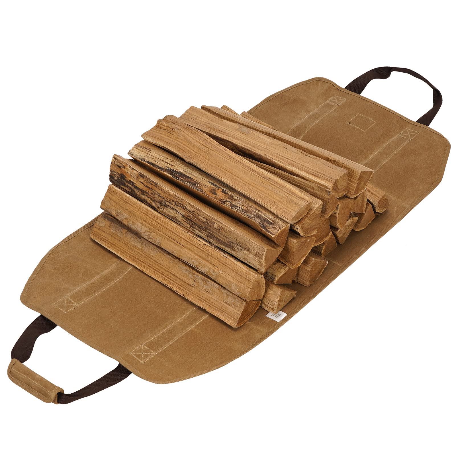 WILLOW WEAVE Torba na drewno opałowe, torba na drewno, uchwyt na drewno kominkowe, Khaki, 40 inches x 19 inches, Klasyczny