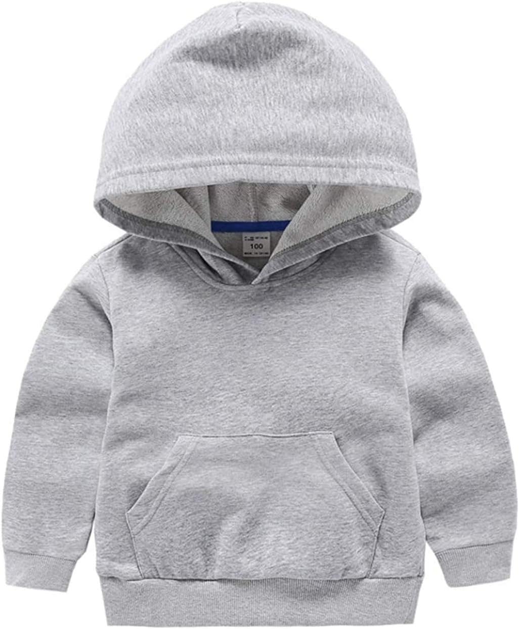 1-8 Years Kids Boys Girls Hoodies Cotton Basic Pullover Hooded Sweatshirt Kids Casual Classic Solid Sports Hoodie Tops Pocket