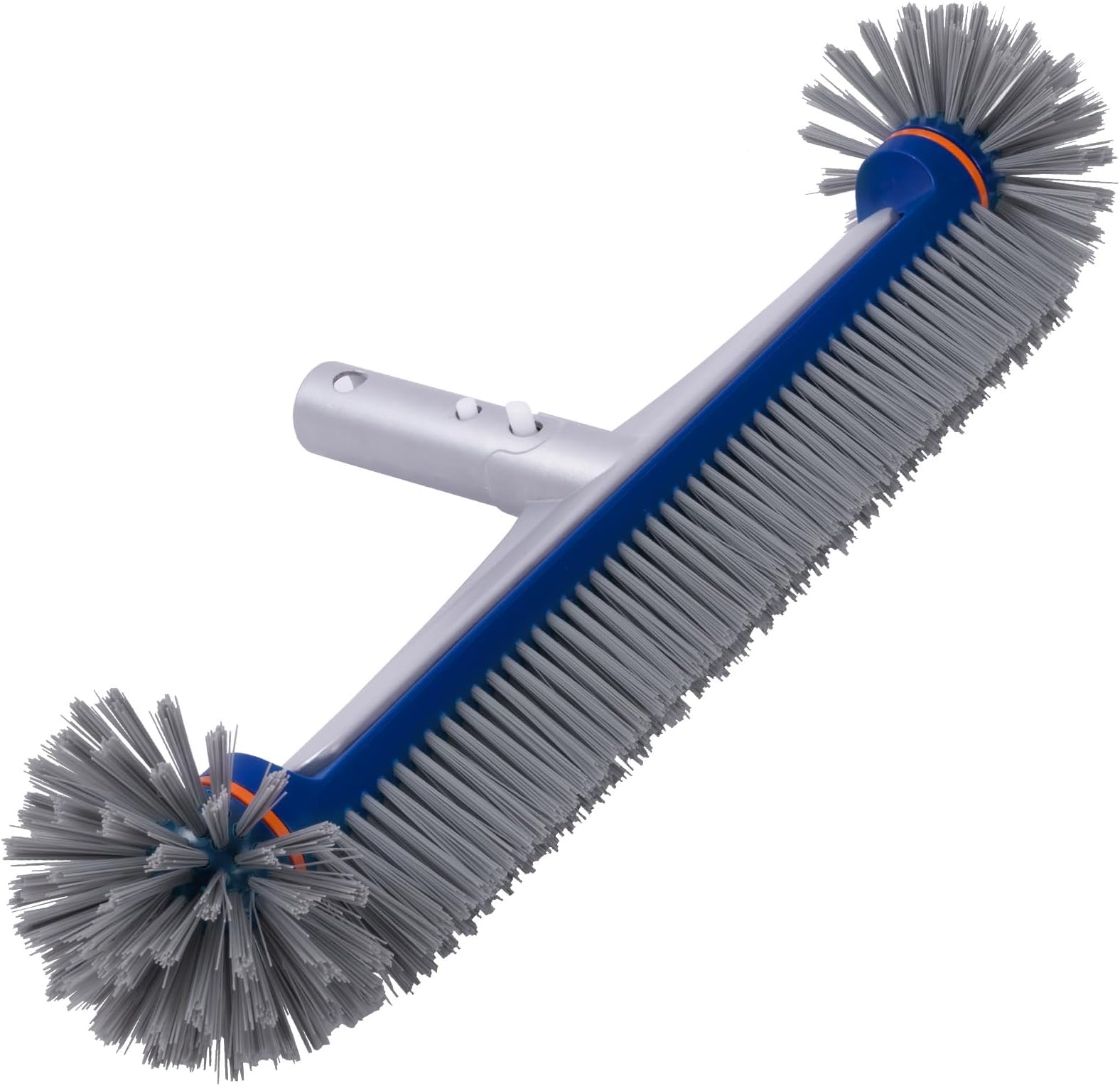 POOLAZA Pool Brush,360 Degree Pool Brush Head for Inground Pools/above-Ground Pool,Heavy Duty Pool Brushes for Cleaning Pool Walls/Floors, Pool Scrub Brush with Premium Bristle& Aluminum Handle&Back