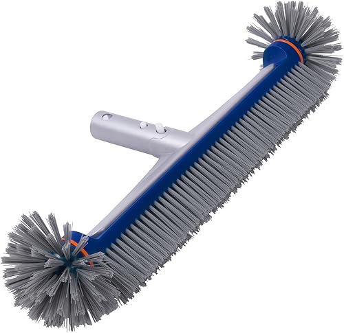 POOLAZA Cepillo de piscina de 360 grados, cabezal de cepillo de piscina resistente de 17.5 pulgadas para piscinas enterradas/piscinas sobre