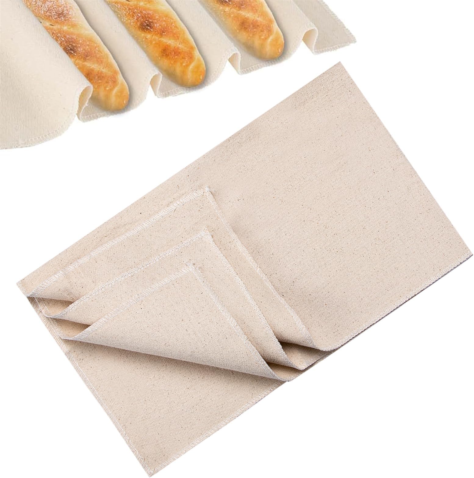 Proofing Cloth Large Bakers Cloth 75 x 45 cm Natural Cotton Bakers Dough Couche Bread Fermented Linen Cloth for Baguettes Loaves Ciabatta