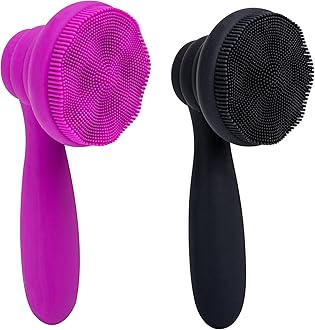 2 PC Silicone Facial Cleansing Brush Facial Scrubber Manual Exfoliating Facia...