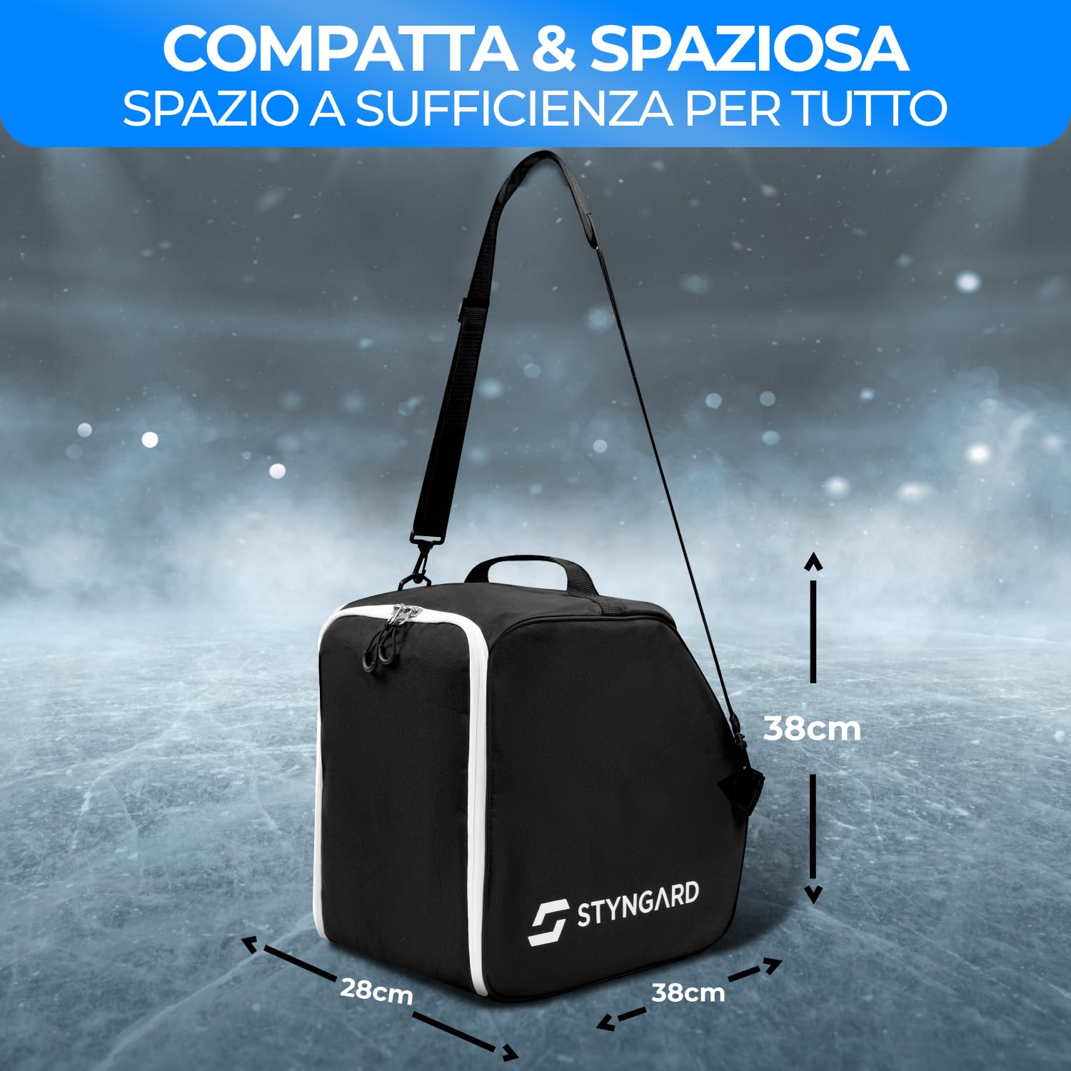 STYNGARD Borsa per pattini da ghiaccio - Borsa pattini ghiaccio e pattini in linea realizzata in materiale resistente - Modello Ottawa