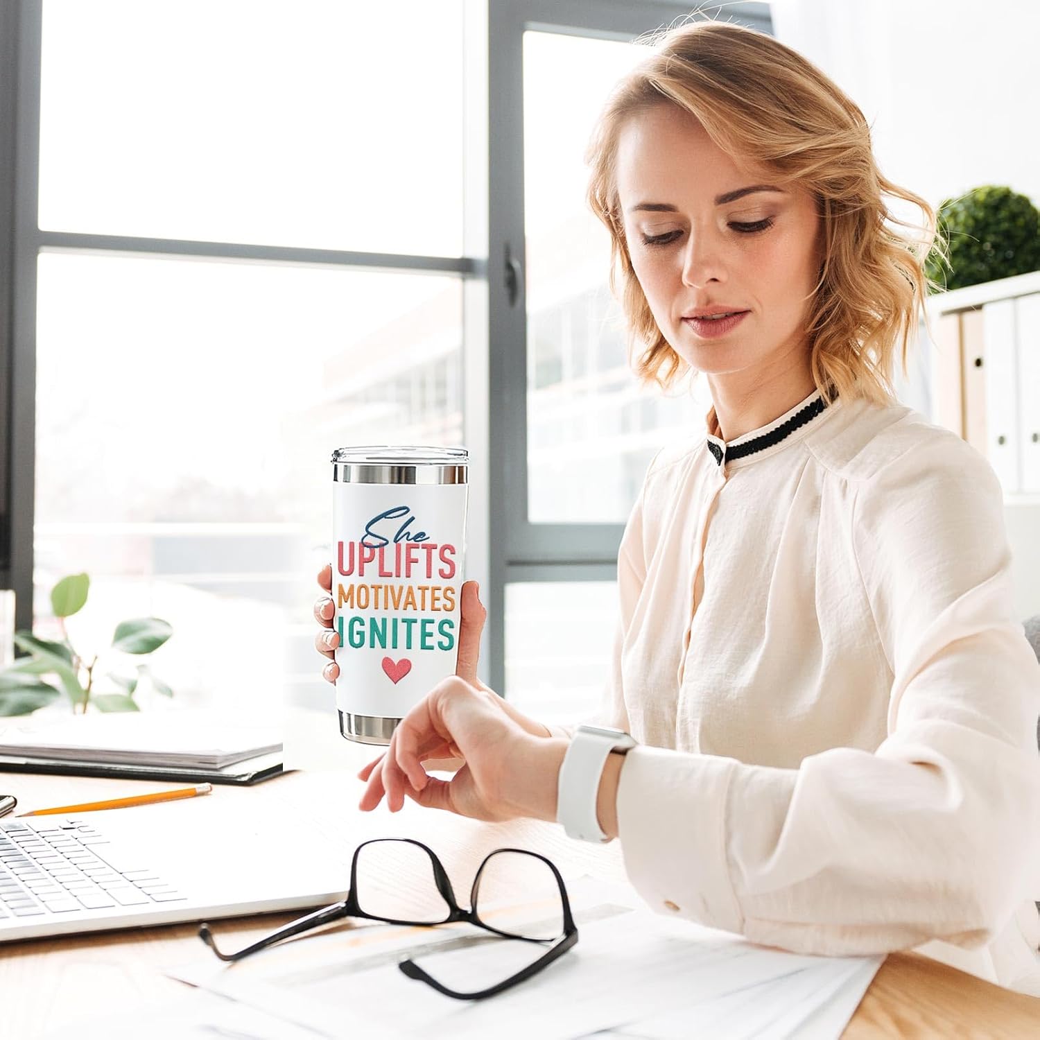 Boss Gifts for Women, Boss Lady Tumbler Gift for Women Manager Leader - Thank You Appreciation Gifts for Birthday, 20 OZ Stainless Steel Insulated Travel Coffee Tumbler Cup - Image 2