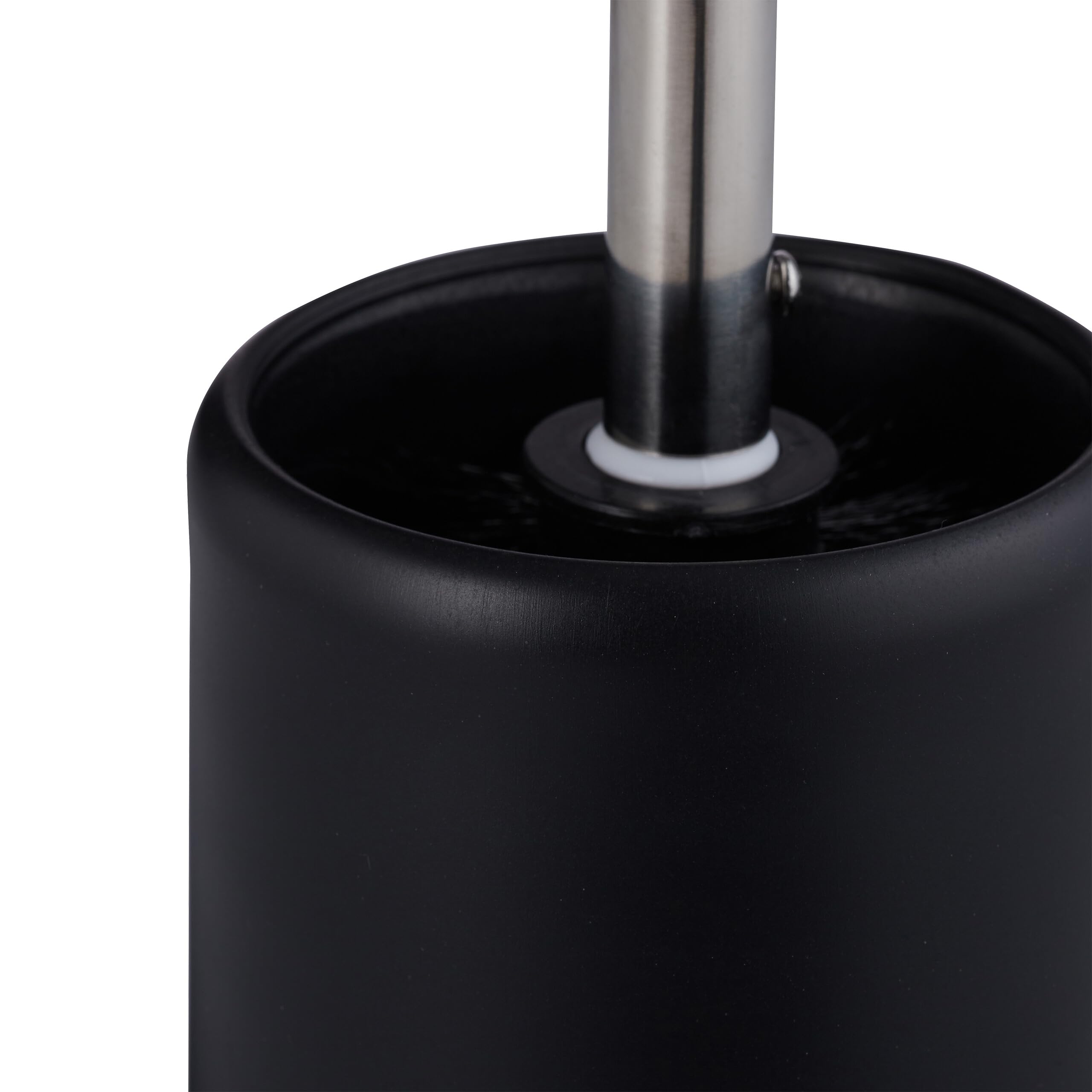 Relaxdays Scopino da WC, Set da 3 Scopettini con Testina di Ricambio Ø 7cm, Portascopino Water, Toilet Brush, Nero