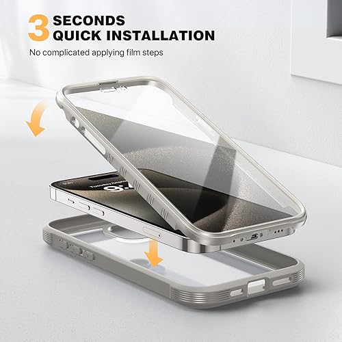 Miniatura 138 de Diaclara - Funda diseñada para iPhone 15 Plus de 6.7 pulgadas, transparente, cuerpo completo, con protector de pantalla, resistente de protección