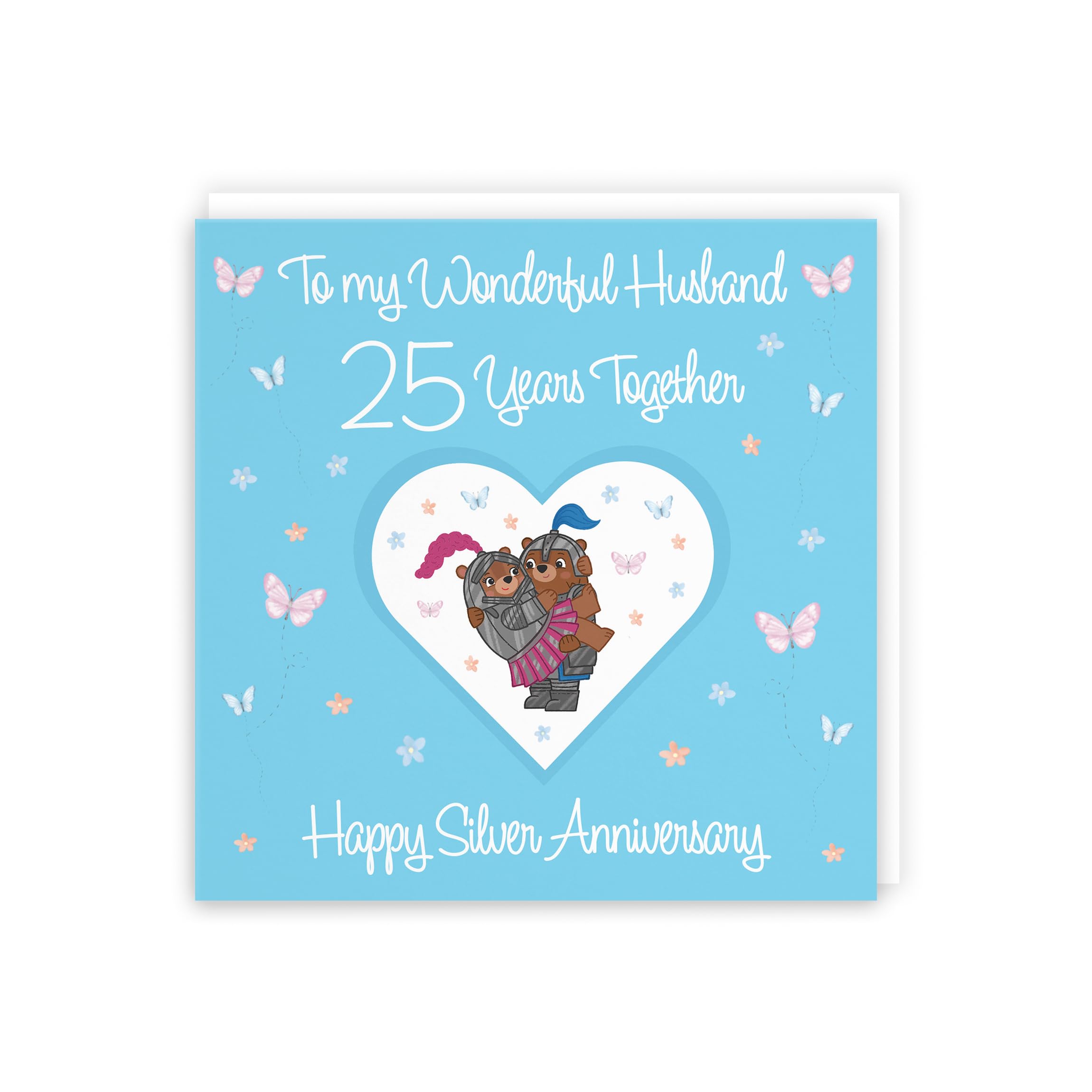 Hunts England, Husband 25th Anniversary Card, 25 Years, Silver Anniversary, Romantic Meadows, Fun Card - Image 3