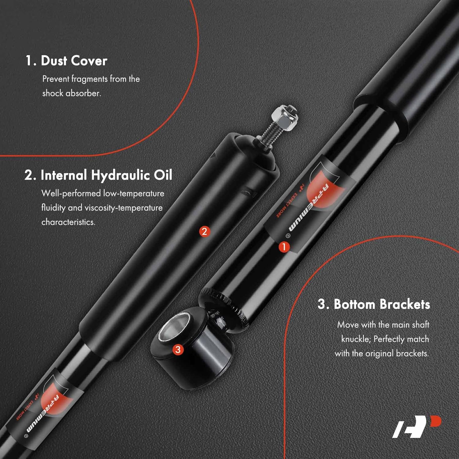 A-Premium Shock Struts Absorber Compatible with Volvo C70 1998-2004 S70 V70 1998-2000 850 1993-1997 Rear Driver and Passenger Side 2-PC Set